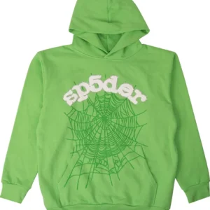 Sp5der Logo Green Hoodie